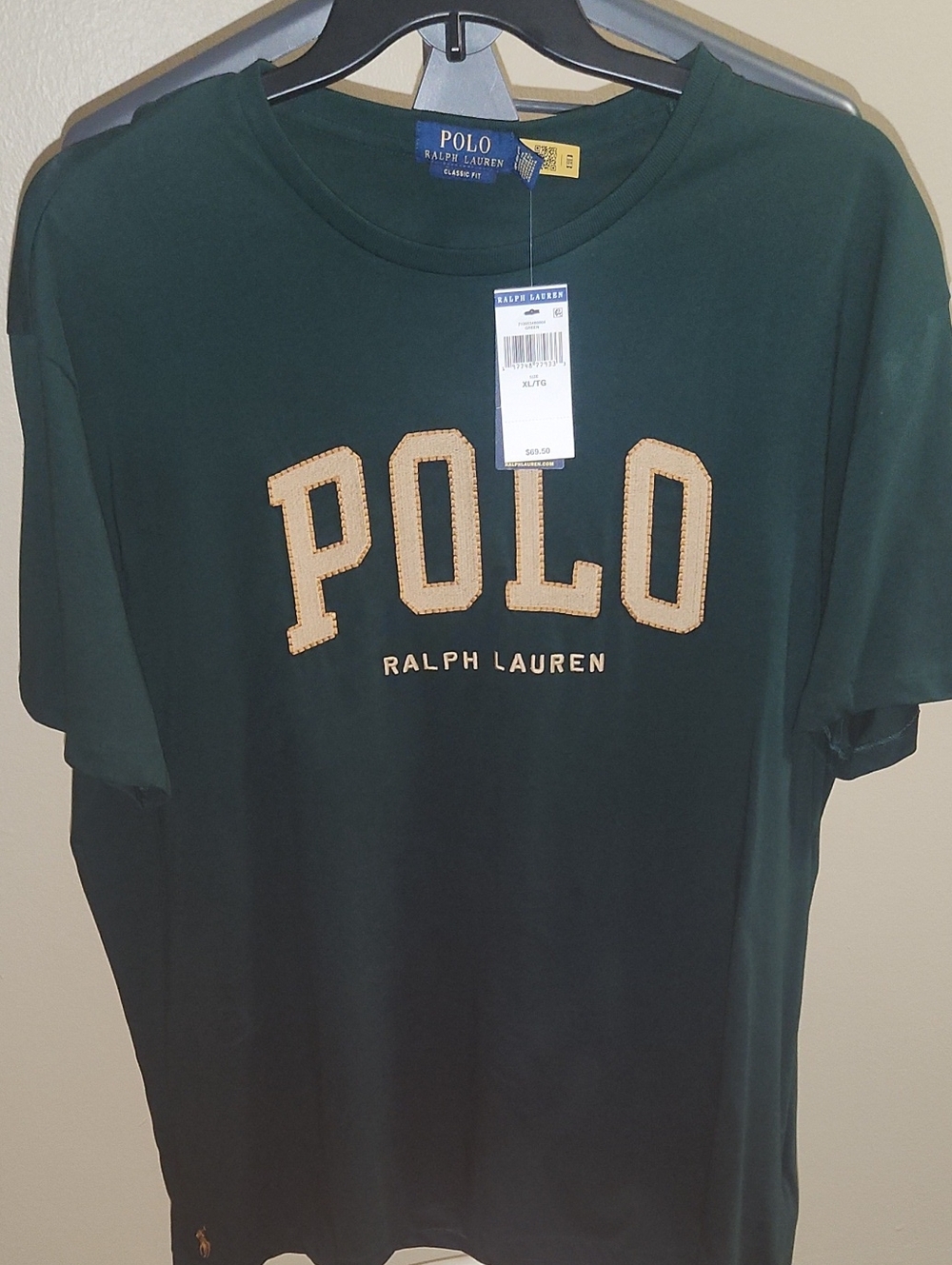 Polo by Ralph Lauren Green Short Sleeve Tee with Tan Logo